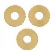 6mm 316L stainless steel ribbed washer beads - Gold x5