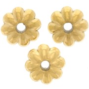 6mm 316L stainless steel Flower rondelle beads - Gold x4|raw }}