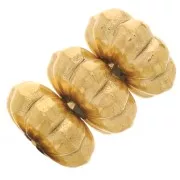 Flower rondelle beads 6 mm - Gold-plated 316L stainless steel x5