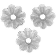6mm 316L stainless steel Flower rondelle beads x4