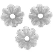 6mm 316L stainless steel Flower rondelle beads x4