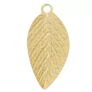15x7.5mm Leaf charms - Gold Tone x10