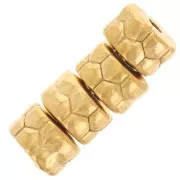 5mm 304L stainless steel Worked rondelle beads - Gold x4