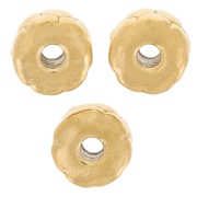 5mm 304L stainless steel Worked rondelle beads - Gold x4