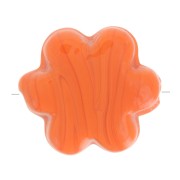 17mm glass flower bead - Marbled Orange x1