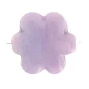 17mm glass flower bead - Marbled Lilac x1