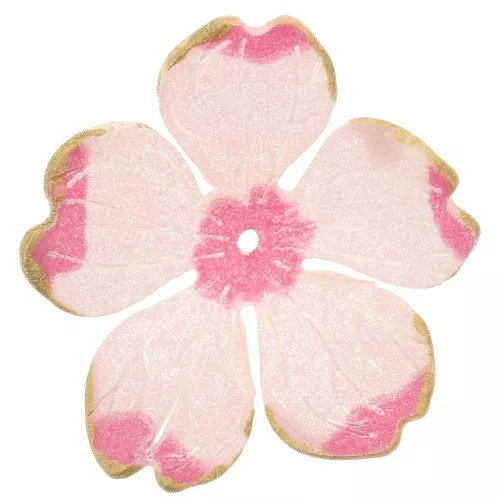 26mm acrylic flower pendant with gold trim - Light pink x1