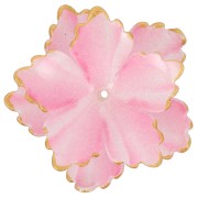 31mm Double Petal Flower Pendant with Acrylic Gold Trim - Pink x1|raw }}