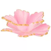 31mm Double Petal Flower Pendant with Acrylic Gold Trim - Pink x1
