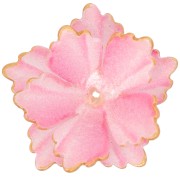 27mm Double Petal Flower Pendant with gold border in Acrylic - Pink x1|raw }}