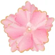 27mm Double Petal Flower Pendant with gold border in Acrylic - Pink x1
