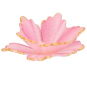 27mm Double Petal Flower Pendant with gold border in Acrylic - Pink x1