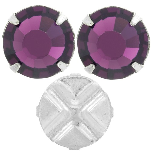 Sew-on rhinestones 8mm Amethyst