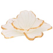 29mm Double Petal Flower Pendant with Acrylic Gold Trim - White x1