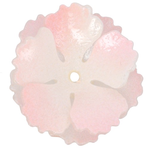 27mm Double Petal Flower Pendant - Pink Pearl x1