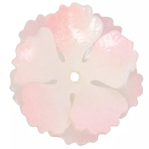 27mm Double Petal Flower Pendant - Pink Pearl x1