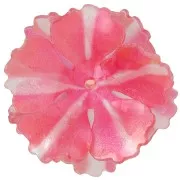 27mm Double Petal Acrylic Flower Pendant - Red Pearl x1