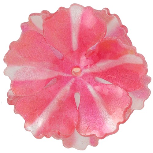 27mm Double Petal Acrylic Flower Pendant - Red Pearl x1