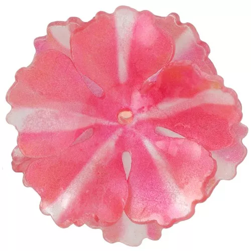 27mm Double Petal Acrylic Flower Pendant - Red Pearl x1