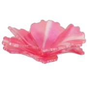 27mm Double Petal Acrylic Flower Pendant - Red Pearl x1