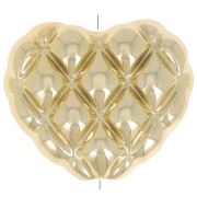 17x20mm Heart bead braided effect in CCB metallic acrylic - Gold x1|raw }}