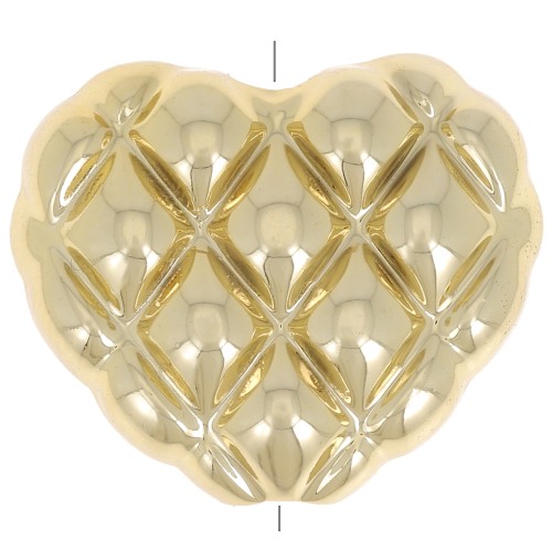 17x20mm Heart bead braided effect in CCB metallic acrylic - Gold x1