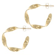 31mm 304L stainless steel Twisted hoops - Gold x2|raw }}