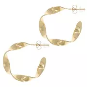 31mm 304L stainless steel Twisted hoops - Gold x2