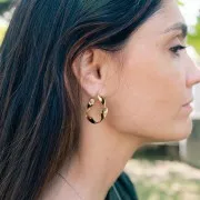 31mm 304L stainless steel Twisted hoops - Gold x2