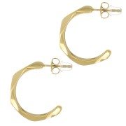 23mm 304L Gold stainless steel Textured hoop earrings - Gold x2|raw }}