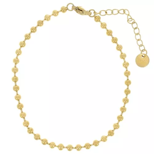3mm 304L Stainless Steel Ball Mesh Bracelet - Gold x17cm