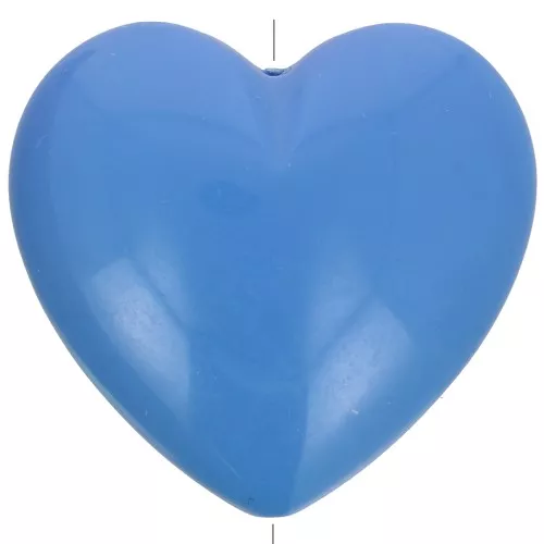 26x27mm Opaque resin heart bead - Blue x1