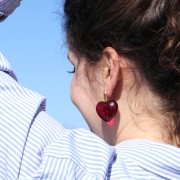 26x27mm Opaque resin heart bead - Blue x1