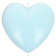 26x27mm Opaque resin heart bead - Pastel blue x1