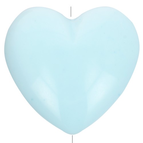 26x27mm Opaque resin heart bead - Pastel blue x1