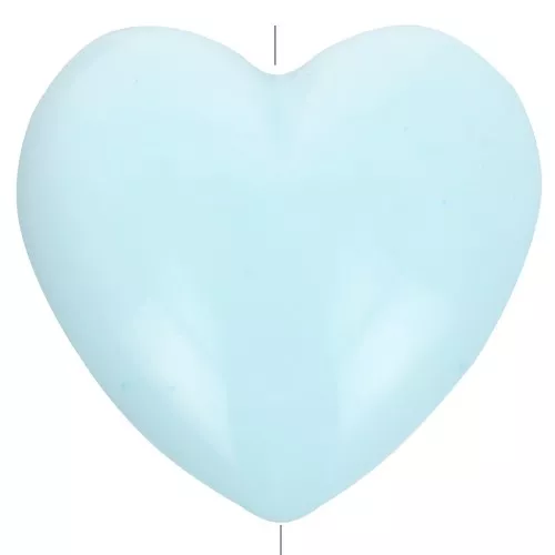 26x27mm Opaque resin heart bead - Pastel blue x1