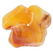 Flower pendant 40 mm in translucent resin - Apricot marbled x1