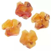 Flower pendant 40 mm in translucent resin - Apricot marbled x1