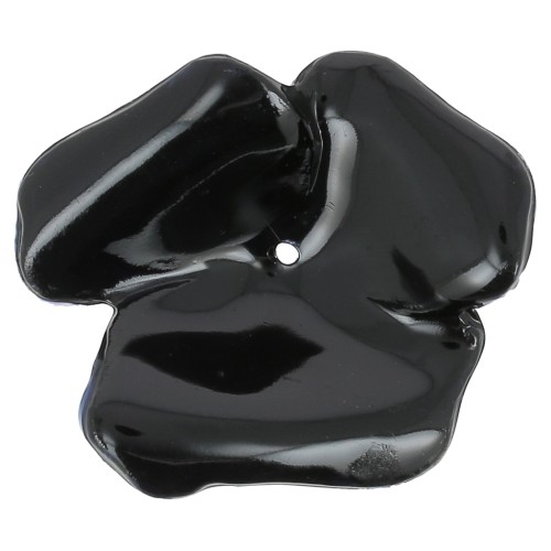 40mm opaque resin Flower pendant - Black x1