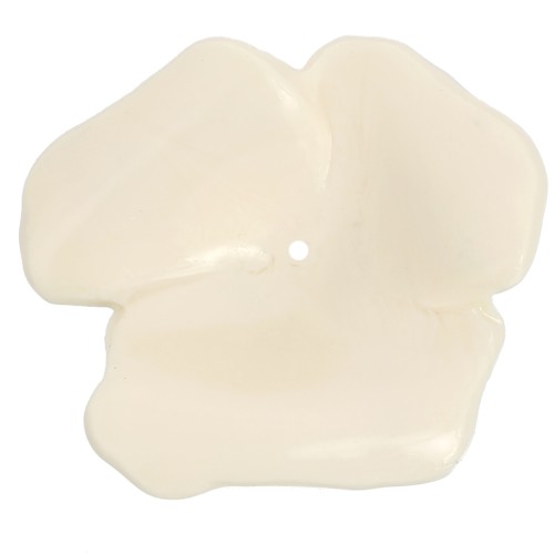 40mm opaque resin Flower pendant - Ecru x1