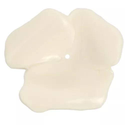 40mm opaque resin Flower pendant - Ecru x1