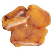 48mm opaque resin Flower pendant - Apricot marbled x1