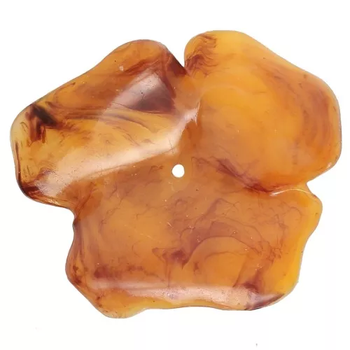 Flower pendant 48 mm in translucent resin - Apricot marbled x1