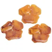Flower pendant 48 mm in translucent resin - Apricot marbled x1