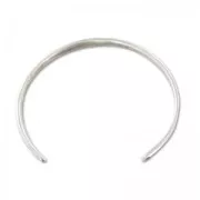 Brass Jonc bracelet  2 hooks 58 mm  Antique Silver Plating x1