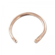 Brass ring with relief 2 holes 20 mm gold tone rose x1