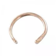 Brass ring with relief 2 holes 20 mm gold tone rose x1