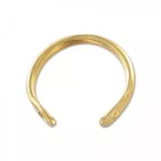 Brass ring with relief 2 holes 20 mm fine Gold plated x1