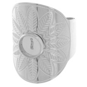 316L stainless steel Ethnic adjustable wide ring for 6mm cabochon - S. 52 to 58 x1|raw }}