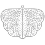32x41mm Stainless steel 316L Butterfly effect filigree pendants x2